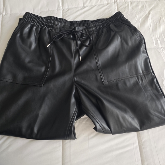 a new day Black Faux Leather Joggers - Picture 4 of 5